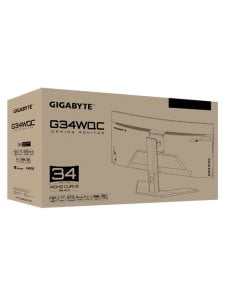 Gigabyte G34WQC - Monitor LED - curvado - 34" - 3440 x 1440 QHD @ 144 Hz - VA - 350 cd/m² - 3000:1 - DisplayHDR 400 - 1 ms - 2xH