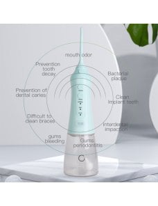 Limpiador de dientes portátil con hilo dental IPX8, irrigador oral eléctrico a prueba de agua, capacidad: 300 ml