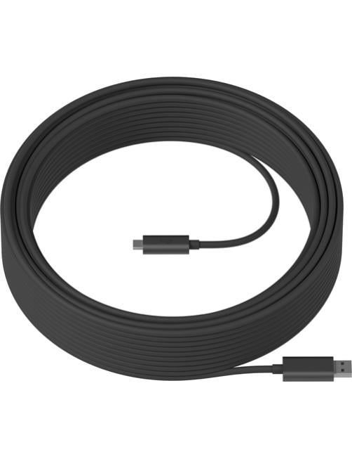 Logitech Strong - Cable USB - USB Tipo A (M) a 24 pin USB-C (M) - USB 3.1 - 10 m - plenum, Active Optical Cable (AOC) - para Roo