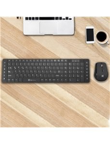  Set teclado y mouse Klip Xtreme inalámbrico 2.4 GHz negro KCK-270S