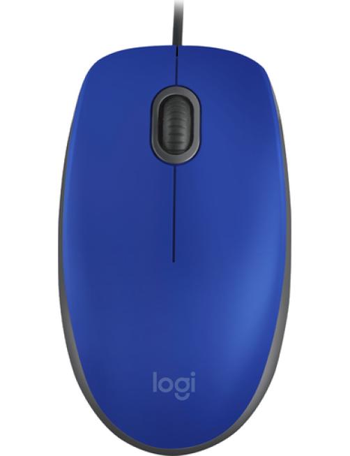 Logitech - Mouse - Wired - Blue - M110 Silent